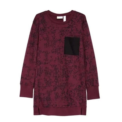 Zella Girl Purple Abstract Print Cotton Terry Sweatshirt Dress Kid Size XS / 5-6 - Image 1 of 4