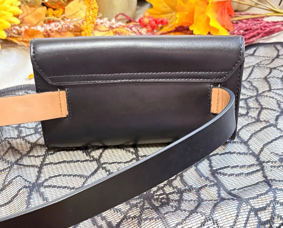 Kate Spade Zip Top Leather Belt Bag Fanny Pack Black L/XL  NWT Retail $98 - Image 1 of 4