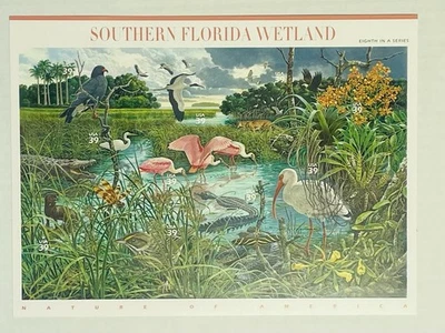 Nature of America Southern Florida Wetland Set of 10 Unused 39 cent USPS Stamps - Image 1 of 2