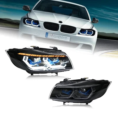 LED Headlights For BMW 3 series E90 E91 320i 323i 2005-2012 Sequential Assembly - Imagem 1 de 4