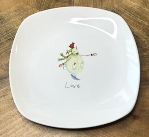 PETITE SNOWMAN Set of 4 Salad / Dessert Plates 8" Oneida Christmas Love Joy - Picture 1 of 8