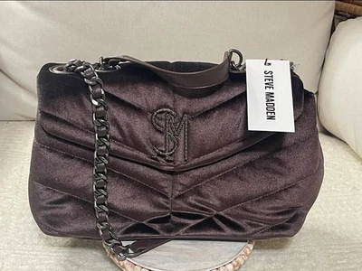Bolso de Hombro Steve Madden Terciopelo YSL LouLou Dupe Chocolate Estilo Coleman Viral Foto 1 de 4