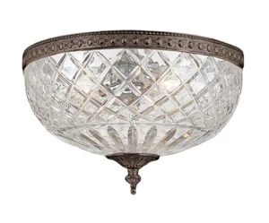 Crystorama 117-12-EB Richmond 3-Light Lead Crystal Flush Mount - Picture 1 of 2