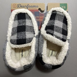 Dearfoams Mason Felted Microwool and Plaid Bootie Slipper NWT 7/8 Kid - Picture 1 of 5