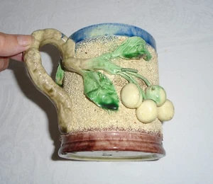 Taza/tankard rana mayólica estilo europeo palissy antiguo rústico - Imagen 1 de 14