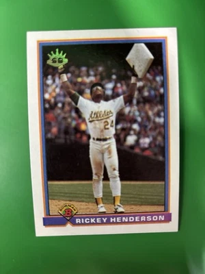 1991 Bowman Rickey Henderson RB Oakland Athletics #692 - Image 1 of 2