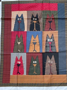 Alleycats Schneiden und Nähen Katze Druck Stoff Panel zum Basteln Wandbehang Kissen - Bild 1 von 8