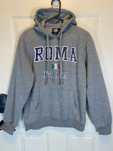 ROMA Italia Hooded Sweatshirt Light Gray Sz L Cy Fra Gadgets - Picture 1 of 12