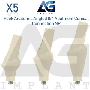 5 Peek temporäre anatomisch abgewinkelte 15° Prothesensystem NP konische Verbindung - Bild 1 von 5