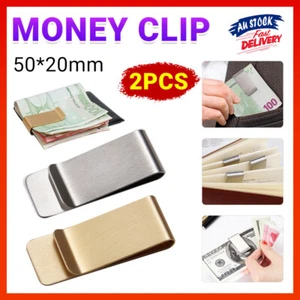 2PCS Money Clip Cash Note Business Card Holder Stainless Steel Mens Wallet Metal - Picture 1 of 16