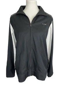 Womens Jacket Reebok Windbreaker Size M Black White Zip Up Mesh Lined Very Nice - Bild 1 von 8