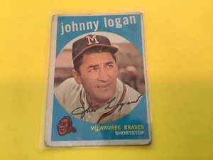 #225 JOHNNY LOGAN MILWAUKEE BRAVES BASEBALL CARD - Picture 1 of 2