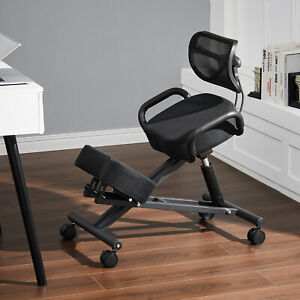 Kneeling Chair Adjustable Posture Computer Desk Chair with Back Support & Wheels