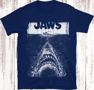 Tolles weißes Amity Island Hai Horror T-Shirt - Bild 1 von 16