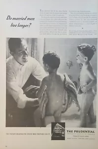 1947 The Prudential Insurance Company Anuncio de colección de hombres casados viven más tiempo - Imagen 1 de 1