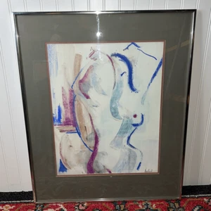 Original VTG Abstract Expressionist Figurative Painting Framed Signed Winifred - Picture 1 of 8