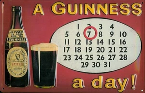 Guinness Everlasting Calendar embossed metal sign 300mm x 200mm - Picture 1 of 1