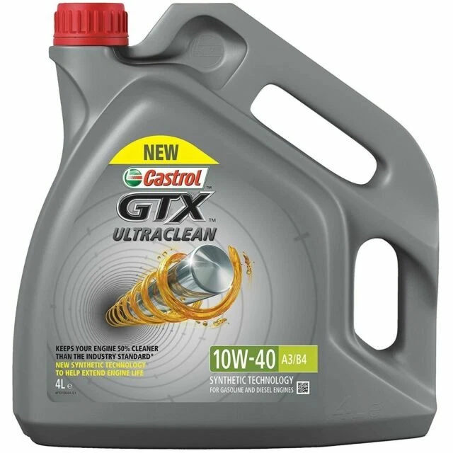 Castrol GTX Ultraclean 10W40 A3/B3 4 Litri Olio Motore per Auto
