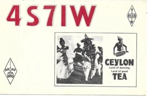 Tarjeta de radio QSL 1966 Ceilán - Imagen 1 de 1