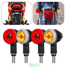 4X Led Motorcycle Bullet Turn Signal Lights For Cafe Racer Bobber Chopper Amber