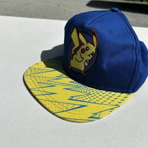 Pokemon Pikachu Snapback Hat Cap YOUTH Blue Lightning 2017 Licensed - Picture 1 of 5