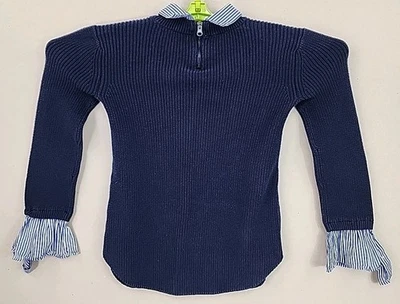 Blusa suéter Next para mujer azul oscuro tejida mezcla de algodón talla 10 Foto 1 de 4