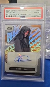 2024 Topps Star Wars High Tek Ray Park as Darth Maul Orange Auto /25 PSA 8 - Picture 1 of 2