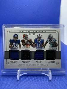 2017 National Treasures /99 Rookie Quad Patch NFL Gear Njoku Samuel Jones Engram - Picture 1 of 2
