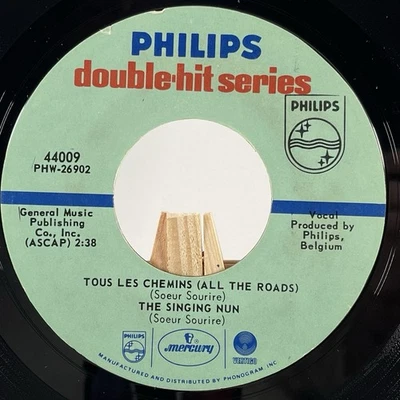 THE SINGING NUN 45 RPM TOUS LES CHEMINS (ALL THE ROADS) / DOMINIQUE—VG - Image 1 of 4