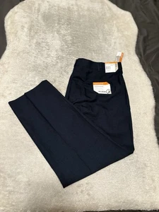 New Savane Herringbone No Iron Performance Straight Fit Blue Dress Pants 44x30  - Picture 1 of 10