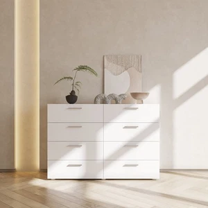 8 Drawer Double Dresser w/ Storagre Drawer Chest of Drawers Wide Storage Cabinet - Picture 1 of 5