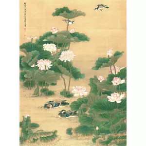 Holzpuzzle 500 Teile Lotusblume Mandarine Ente Shen Quan Malerei Dekor - Bild 1 von 10