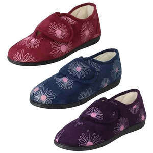 Mujer Rosebank Flor Detallado Ancho Pantuflas Judith - Imagen 1 de 28