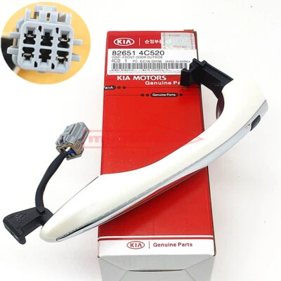 Front Exterior Outside Door Handle Smart Key For KIA 2011-15 Optima Pearl White - Image 1 of 4