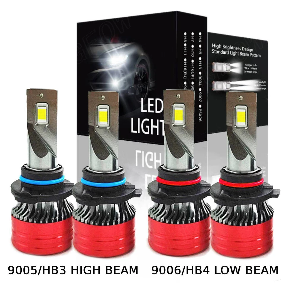 Combo de faros LED de haz alto bajo bombillas brillantes 6000K para Acura Vigor 1992-1994 Foto 1 de 4