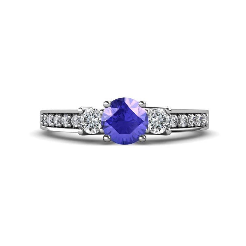 Tanzanite Diamond Womens Three Stone Engagement Ring 1.01 ct 14K Gold JP:75446 - Image 1 of 1