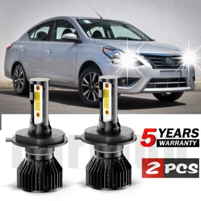 For Nissan Versa 2007-2013 6000k LED Headlight Bulbs Kit High Low Beam White - Image 1 of 4
