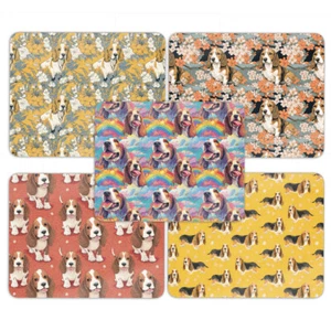 ALFOMBRA DE ESCRITORIO ANTIDESLIZANTE PARA MOUSE PAD|LINDO BASSET HOUND CACHORRO PERRO PATRÓN CANINO #A2 - Imagen 1 de 16