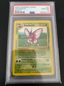 2000 Pokemon Base Set 2 - PSA 10 GEM MT - Venomoth #31/130 - Picture 1 of 2