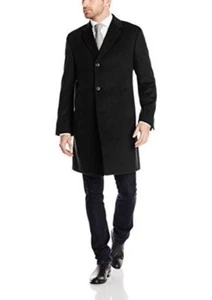 KENNETH COLE MENS 100 % CASHMERE TOP COAT, NEW WITH TAGS,BLACK (54L), MSRP. $875 - Picture 1 of 2