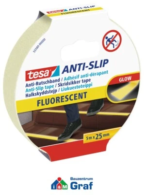 tesa Anti-Rutschband /-streifen selbstklebend, floureszierend 5m x 25mm #870527  - Bild 1 von 2