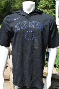 Nike 76ers NBA Thsirt Hoodie AV6501 010 sz M-XXL sixers Embiid Simmons Iverson - Picture 1 of 7