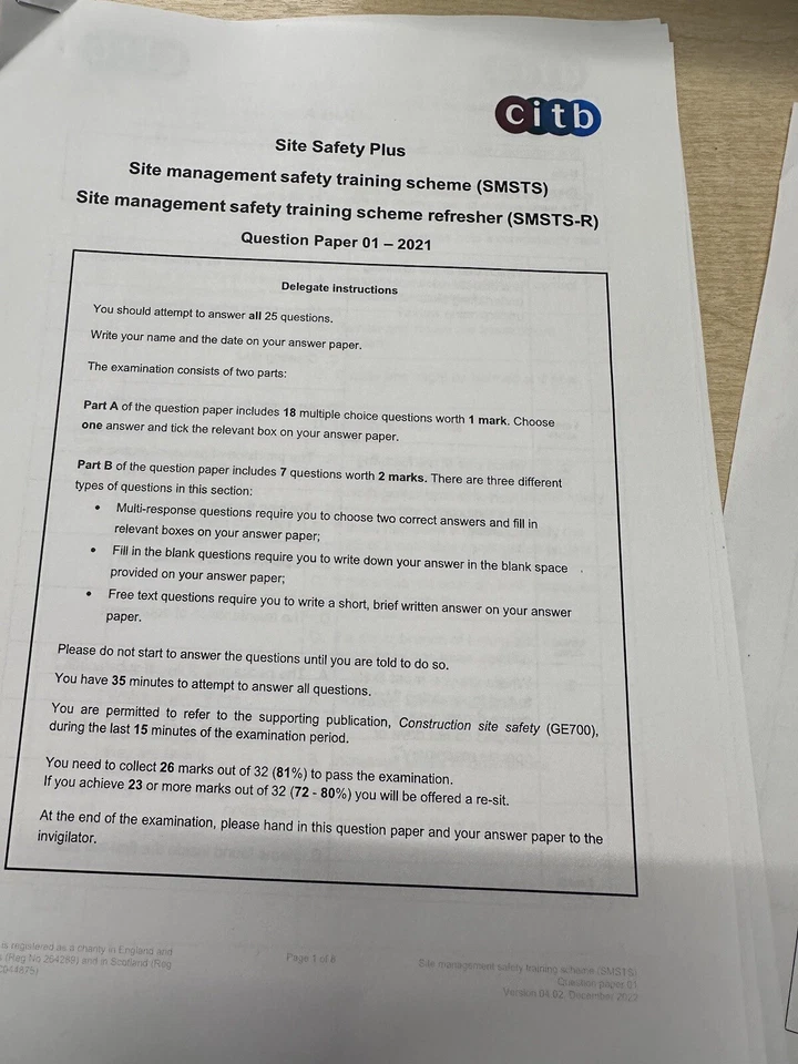 Smsts Questions Sheet - Image 1 of 1