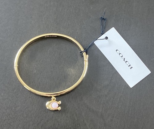 Bracciale Coach Charm Cerniera C Quarzo Rosa Tono Oro