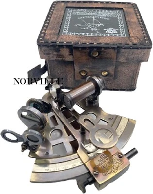 5"  Solid Brass Sextant Marine Ship Working Astrolabe Nautical Antique Gift - Image 1 of 4