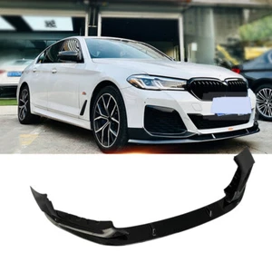 Front Bumper Lip For BMW 5 Series G30 G31 M Sport 2021-2023 Spoiler Gloss Black - Picture 1 of 4
