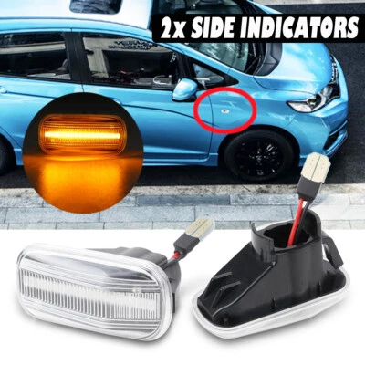 LED Side Indicator LED Repeater Light For Honda Civic Integra Jazz CR-V Clear - Image 1 of 4