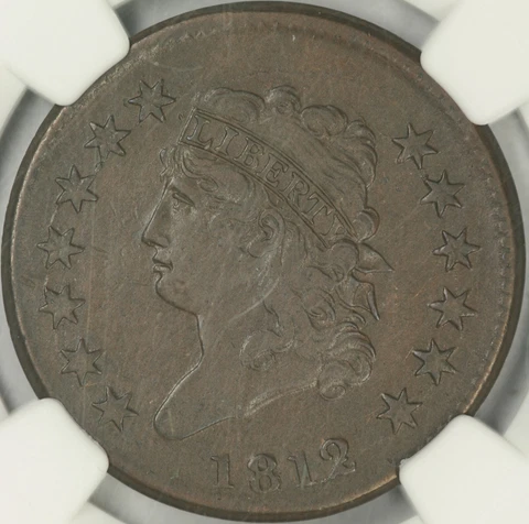 1812 Small Date Classic Head Large Cent NGC AU55 S-291 Cover