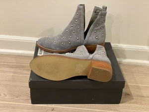 pre-owned Anthropologie Silent D Studded Suede Boots Obvious size 38  grey/blue - Picture 1 of 5