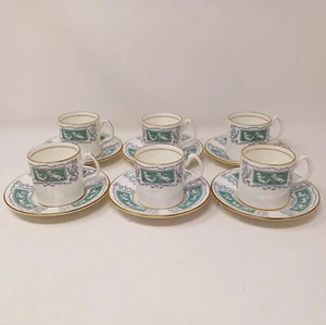 Coalport Revelry Adam Green Set Of Six Demitasse Cups And Saucers Coffee White 6 - Picture 1 of 9